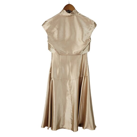 Scott McClintock Evening Dress Jacket size 8 Mother Of Bride Grooom Gold Satin - Picture 4 of 7